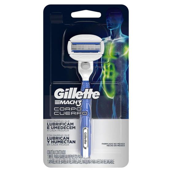 Imagem de Aparelho Barbear Gillette Prestobarba Mach3 Corpo Proteção