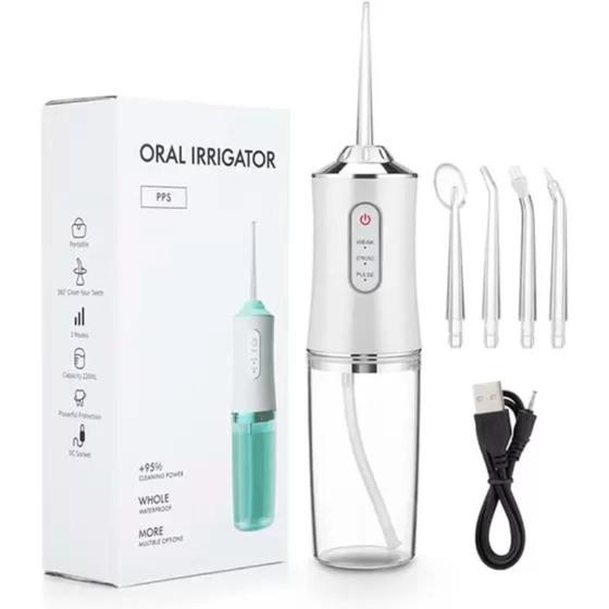 Imagem de Aparelho Bucal Portátil Recarregável Para Limpeza Oral e Higiene Completa