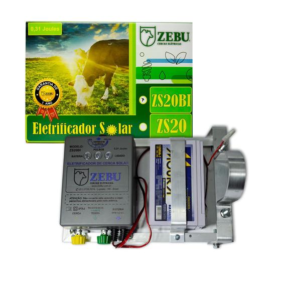 Imagem de Aparelho Choque Cerca Eletrica Rural Energia Solar C/bateria - Zs20Bi Zebu