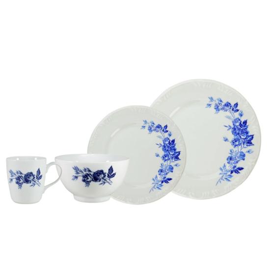 Imagem de Aparelho com Bowl e Caneca 16 Peças Porcelana Schmidt - Dec. Cora 2267