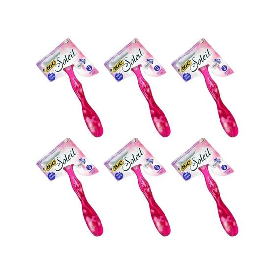 Imagem de Aparelho De Barbear Bic Soleil Com 1 Rosa - Kit Com 6Un