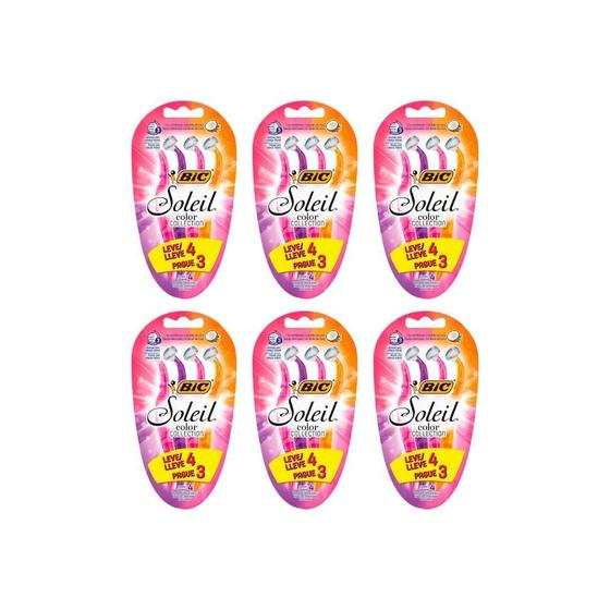 Imagem de Aparelho De Barbear Bic Soleil Com 4 - Kit C/6Un