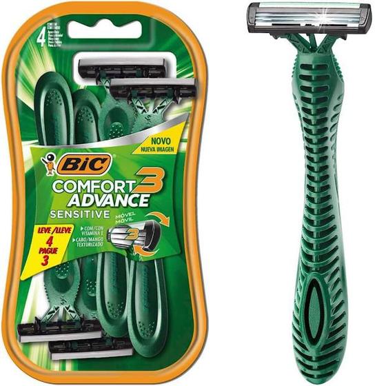 Imagem de Aparelho De Barbear Comfort 3 Advance Sensitive Verde Bic