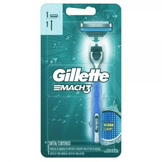 Imagem de Aparelho de Barbear Gillette Mach3 Acqua-Grip com 1 Carga
