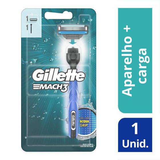 Imagem de Aparelho de Barbear Gillette Mach3 Acqua Grip