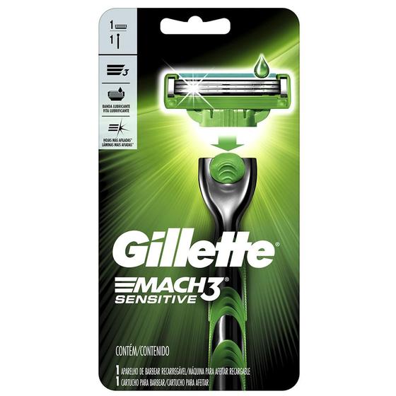 Imagem de Aparelho De Barbear Gillette Mach3 Sensitive
