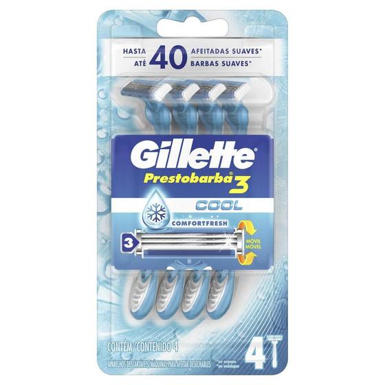 Imagem de Aparelho de Barbear Gillette Prestobarba 3 Ice - 4 unidades