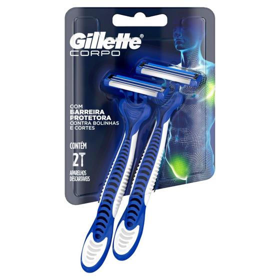 Imagem de Aparelho de Barbear Gillette Prestobarba Corpo Proteção 2 Unidades