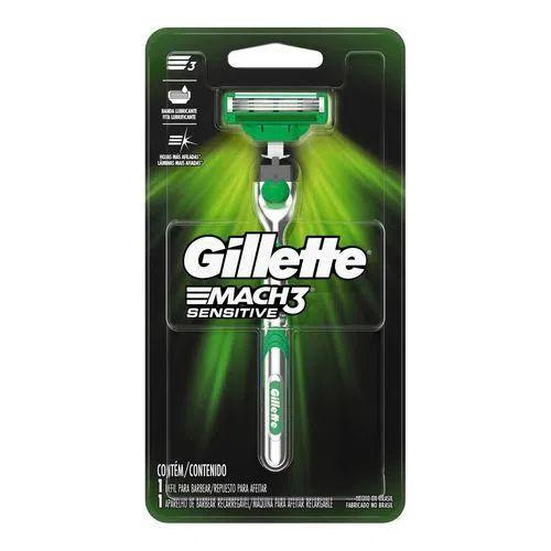 Aparelho de Barbear Gillette Sensitive Mach3 p/ Pele Sensível com ...