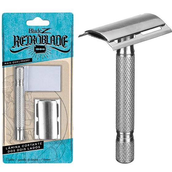 Aparelho de Barbear Inox Retrô com Lâmina Barba Vintage Menor preço em Aparelho de Barbear Inox Retrô com Lâmina Barba Vintage