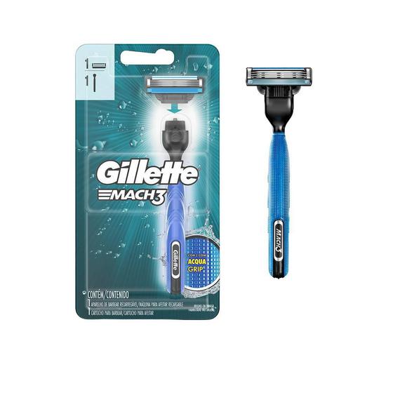 Imagem de Aparelho De Barbear Masculino Gillette Mach3 Sensitive-Acqua