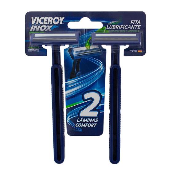 Imagem de Aparelho de Barbear Viceroy Inox Premium Max Descartável com 2 Unidades