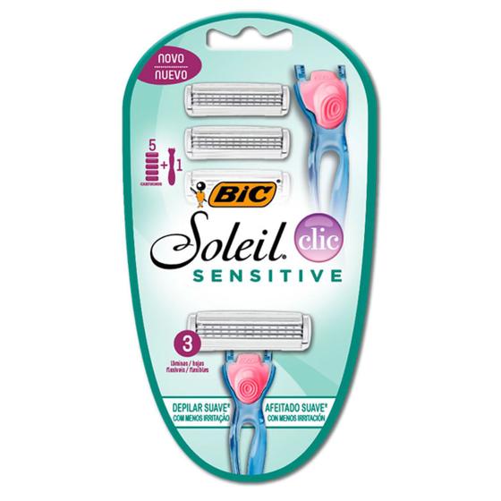 Imagem de Aparelho de Depilar Bic Soleil Clic Sensitive com 5 Cartuchos Un