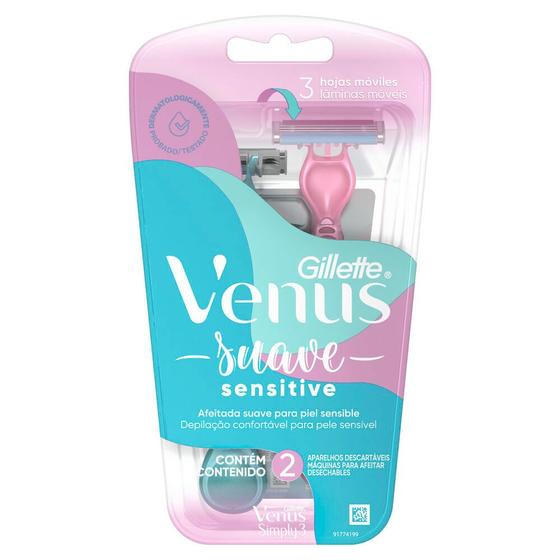 Imagem de Aparelho de Depilar Gillette Venus Suave Sensitive 2 Unidades