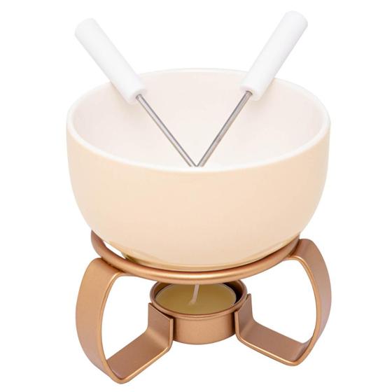 Imagem de Aparelho de Fondue Cerâmica Aspen Bege 4 Peças 350ml