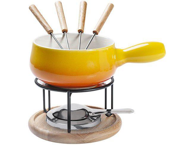 Aparelho de Fondue Cerâmica Brinox Amarelo Menor preço em Aparelho de Fondue Cerâmica Brinox Amarelo