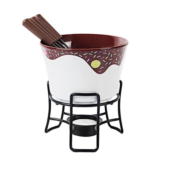 Imagem de Aparelho de Fondue em Cerâmica com 7 Peças Choco - Brinox 1256/115