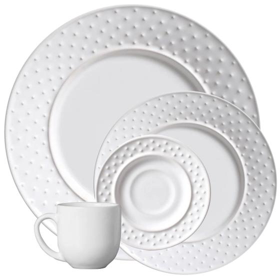 Imagem de Aparelho de jantar 12 peças prato mezcla branco cerâmica porto brasil