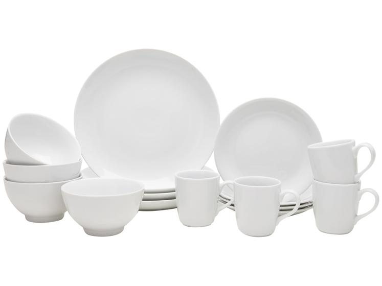 Aparelho de Jantar 16 Peças Schmidt Porcelana – Redondo Branco Universal