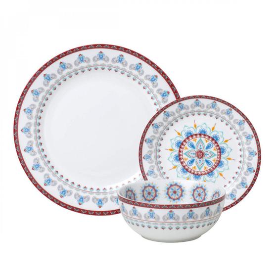Imagem de Aparelho de Jantar 18 Peças Super White Mandala Rojemac Azul