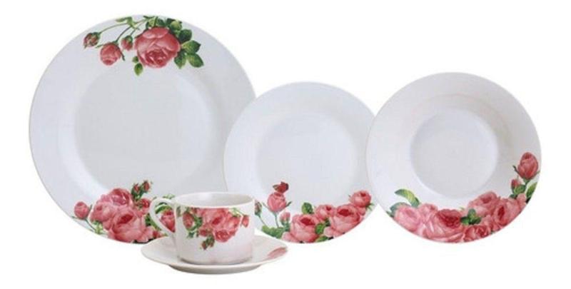Imagem de Aparelho de jantar 20 peças de porcelana redondo floral 2272 - LYOR