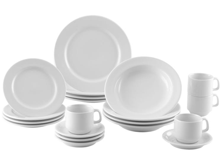 Aparelho de Jantar 20 Peças Schmidt Redondo - Branco Porcelana Cilíndrico Imagem de Aparelho de Jantar 20 Peças Schmidt Redondo