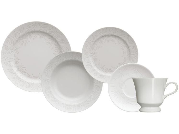 Aparelho de Jantar Chá 20 Peças Germer Porcelana – Redondo Branco Folk