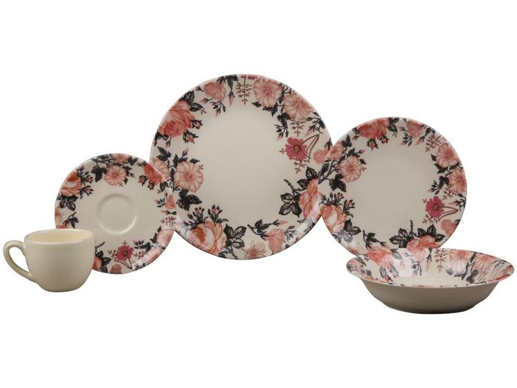Aparelho de Jantar Chá 30 Peças Haus Cerâmica - Redondo Soho Camelia Imagem de Aparelho de Jantar Chá 30 Peças Haus Cerâmica - Redondo Soho Camelia
