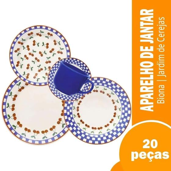 Imagem de Aparelho de Jantar E Chá 20 Peças Jardim de Cerejas Biona