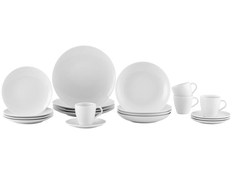 Aparelho de Jantar e Chá 20 Peças Tramontina de Porcelana Branco Redondo Silvia Menor preço em Aparelho de Jantar e Chá 20 Peças Tramontina de Porcelana Branco Redondo Silvia