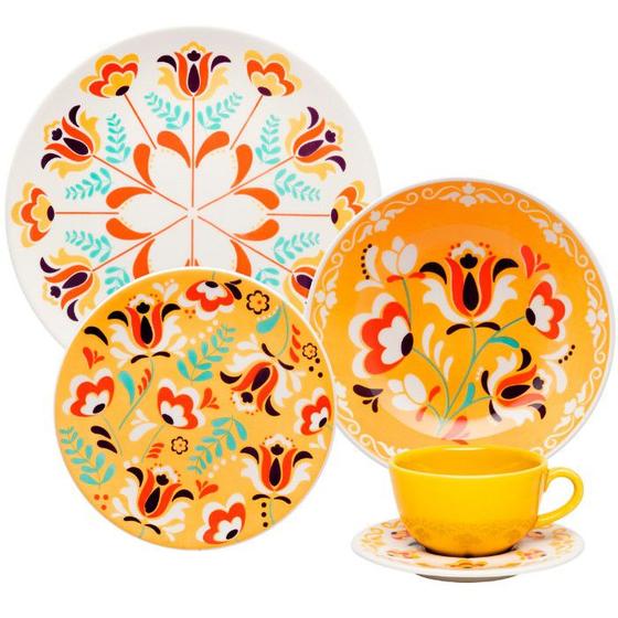 Imagem de Aparelho de Jantar e Chá Cerâmica 30 Peças Unni Flowers Oxford AY30-5621