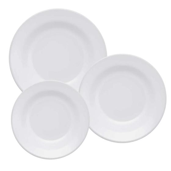 Imagem de Aparelho De Jantar Jogo 12 Pratos Branco Cerâmica Plus Biona
