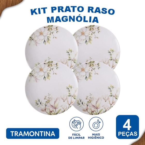 Imagem de Aparelho de Jantar Magnólia Tramontina Jogo de Pratos Rasos, Fundos e Sobremesa com Opções de Kits