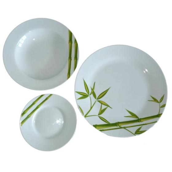 Imagem de Aparelho de Jantar Porcelana 3 Peças Modelo Bambu Verde