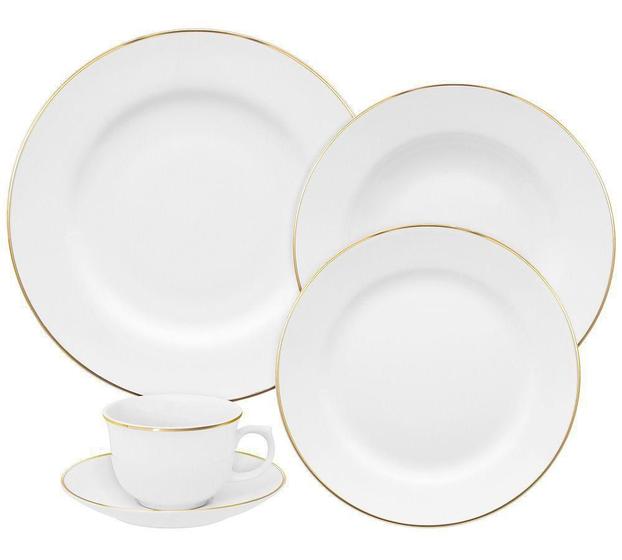 Imagem de Aparelho De Jantar Porcelana 30 Peças Sofia Filete Ouro