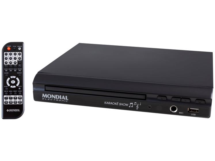 Aparelho de Karaokê DVD Player Mondial D-20 Menor preço em Aparelho de Karaokê DVD Player Mondial D-20
