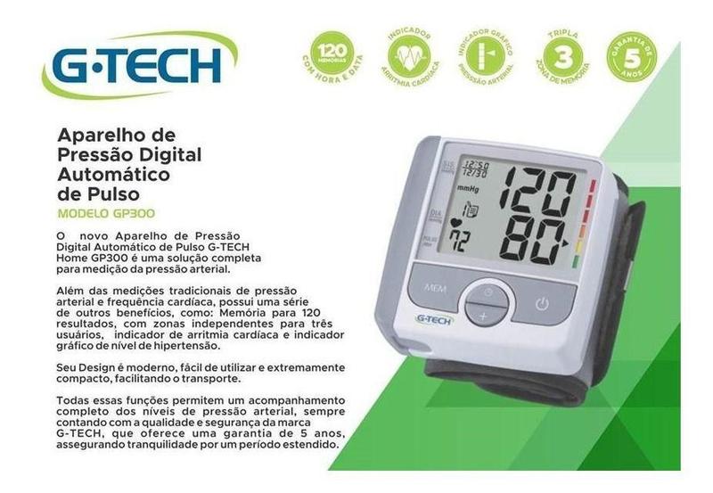Aparelho De Medir Pressao Arterial Digital De Pulso Gtech - G-TECH ...