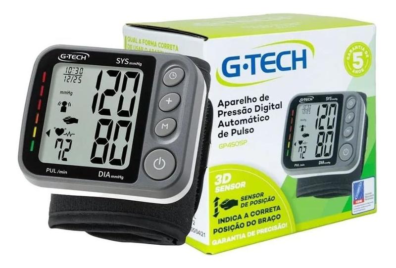 Imagem de Aparelho De Pressão Arterial Digital Com Sensor 3D Automatico de Pulso G-Tech