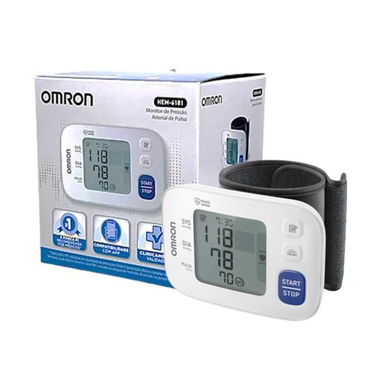 Imagem de Aparelho de Pressão Omron Automático Pulso HEM 6181 com 1 Unidade
