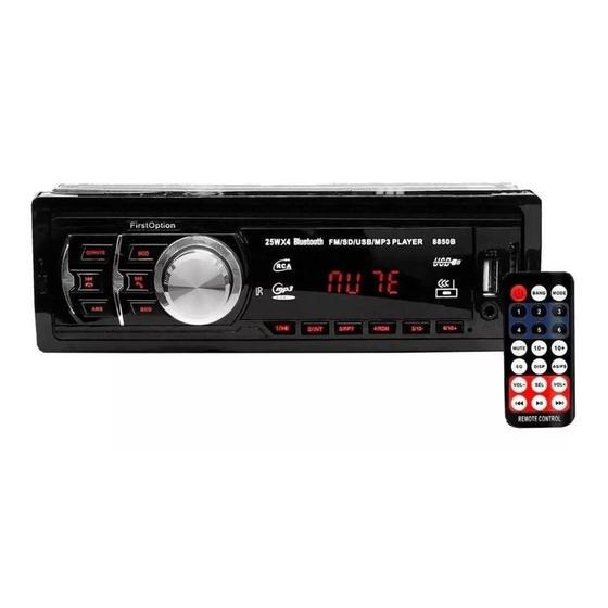 Imagem de Aparelho de Som 8850 Carro Radio Automotivo Mp3 1 Din Bluetooth Pendrive Usb Sd First Option