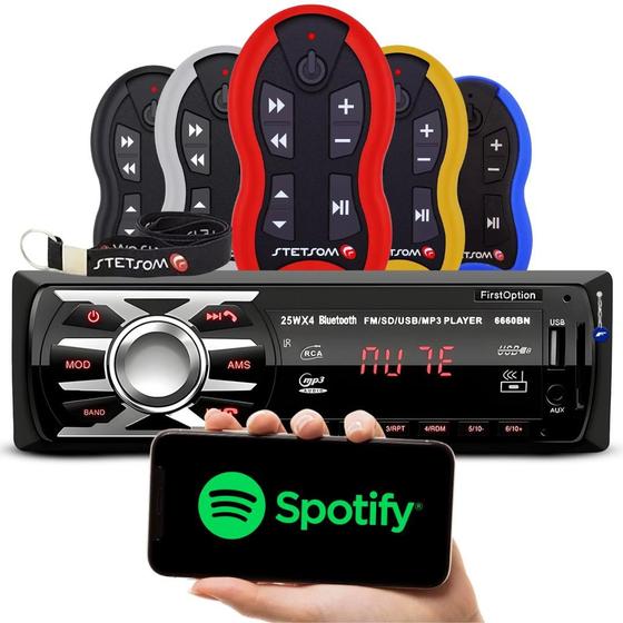 Imagem de Aparelho De Som Carro Radio Automotivo Bluetooth Pendrive Usb Bt Leitor De Cartão Sd Mp3 + Controle