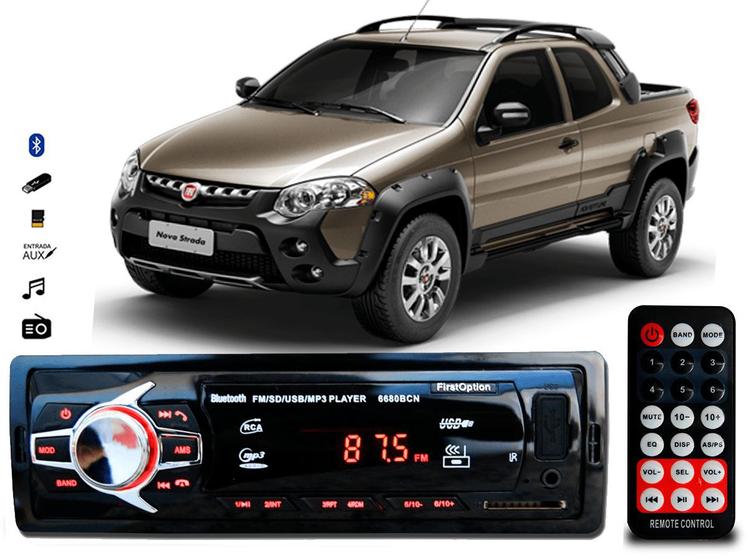 Imagem de Aparelho De Som Mp3 Fiat Strada Bluetooth Pendrive Rádio