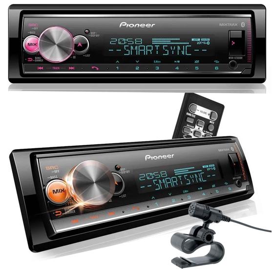 Aparelho de Som Pioneer Bluetooth Radio automotivo Mvhx7000br Usb Saída Sub Spotify Muda Cor