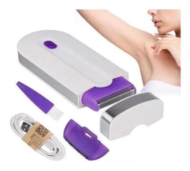 Imagem de Aparelho Depilador Sem Dor Pelos Íntimos Aparador Recarregável Usb Com Luz Moderno