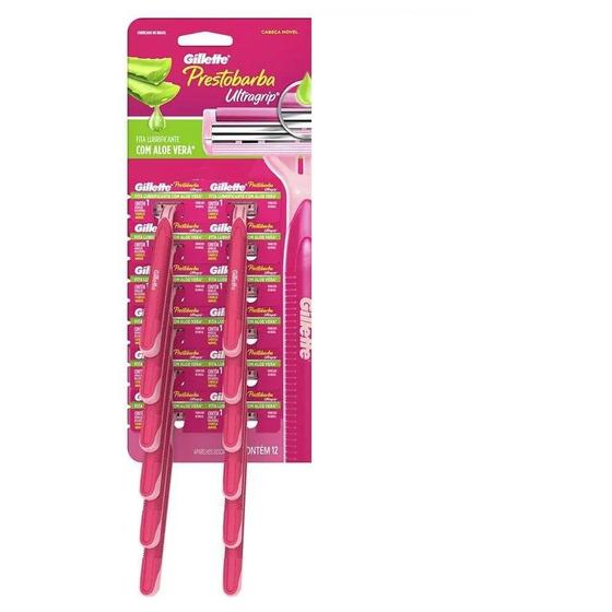 Aparelho Depilar Feminino Gillette Rosa Ultragrip 12 Unidade - Aparelho ...