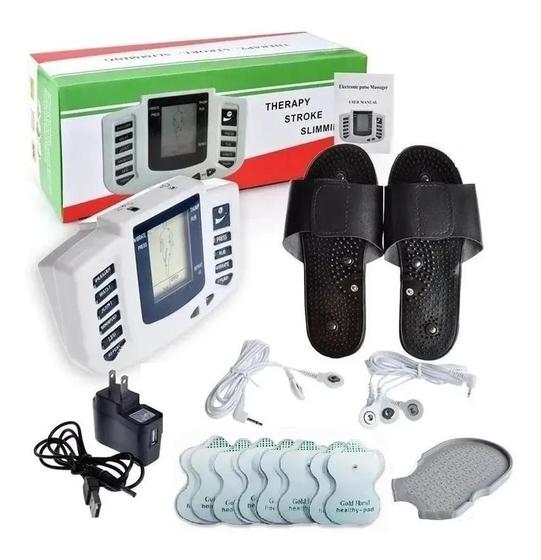 Aparelho Fisioterapia Tens Massagem Relaxamento + Chinelos Menor preço em Aparelho Fisioterapia Tens Massagem Relaxamento + Chinelos