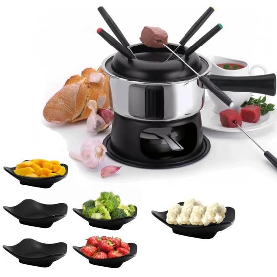 Imagem de Aparelho Fondue Lugano 12 Pecas com Difusor + 6 Mini Tigelas em Melamina Kit