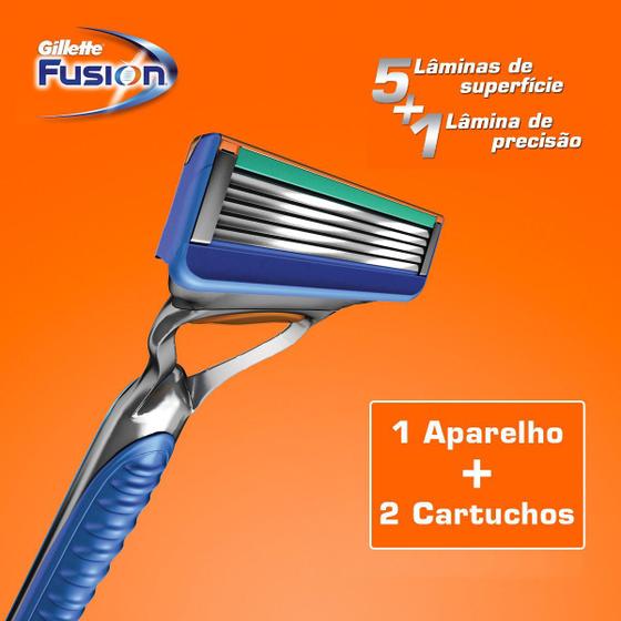 Imagem de Aparelho Gillette Fusion Com 2 Cartuchos C/5 Lâminas