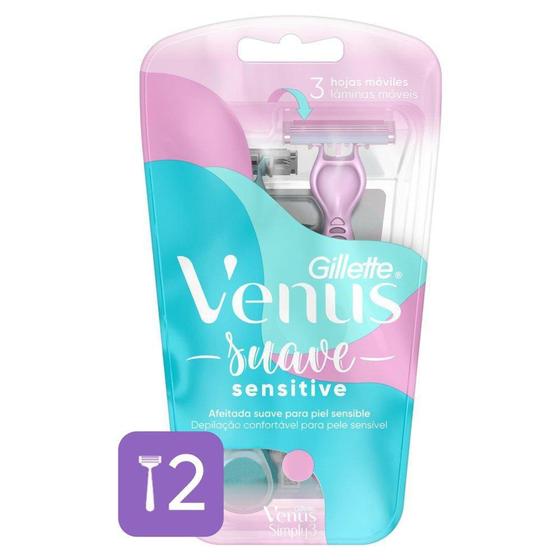 Imagem de Aparelho Gillette Venus Suave Sensitive 2 Unidades