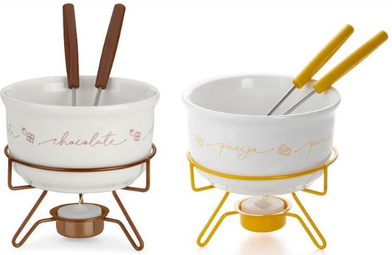 Imagem de Aparelho kit fondue chocolate e queijo forma inox 8001974 e 801975